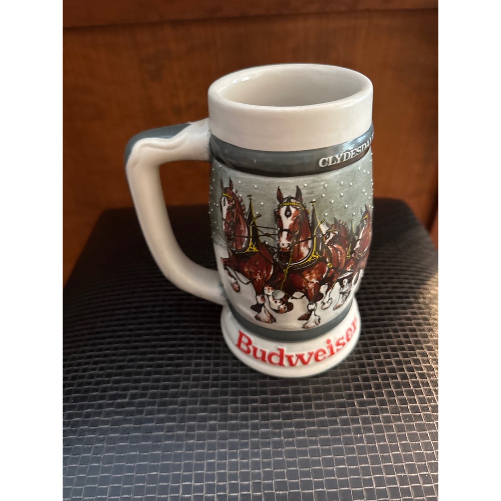 Budweiser Clydesdales 50th Anniversary Stein Mug 1933 1983 Ceramic